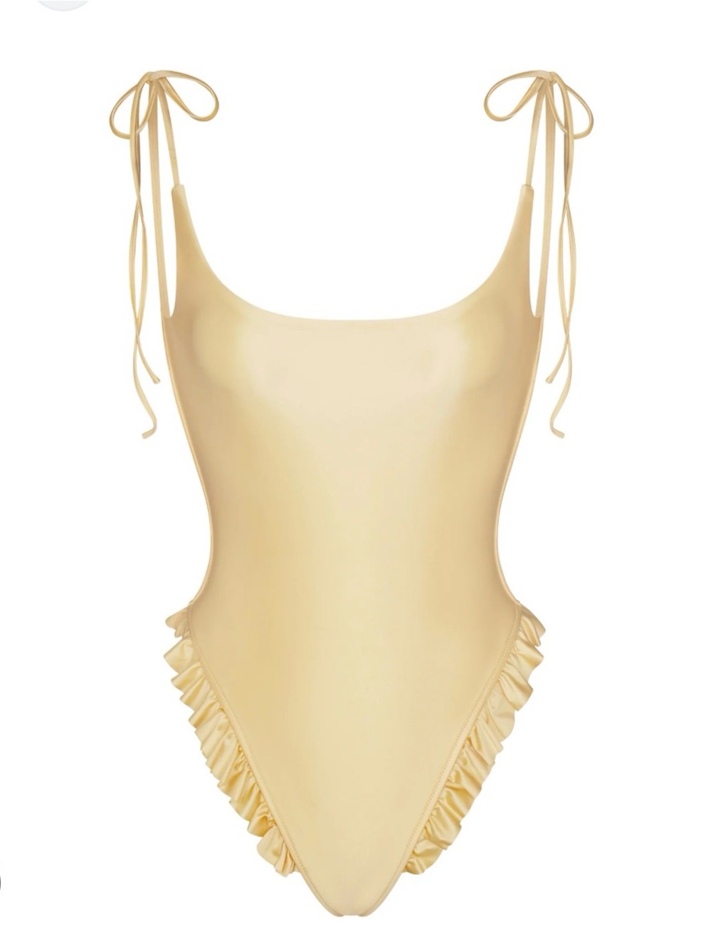 SKIMS Satin Swim Low Back Ruffle One-Piece Swimsuit size medium